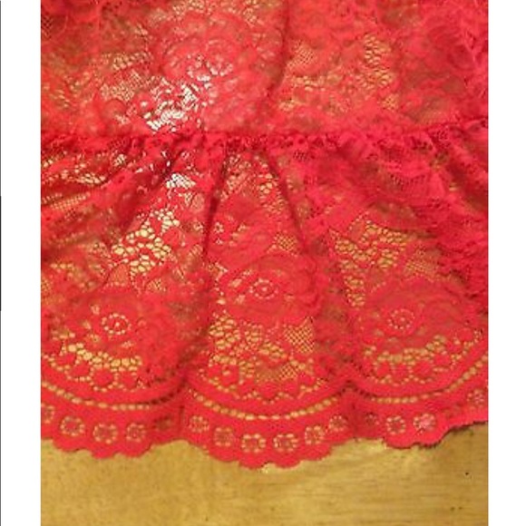 New LOVE FIRE CLOTHING Coral Lace Ruffle DRESS XL - Picture 6 of 12